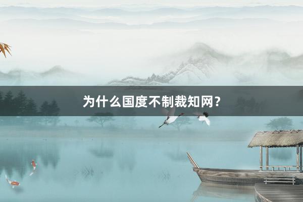 为什么国度不制裁知网？